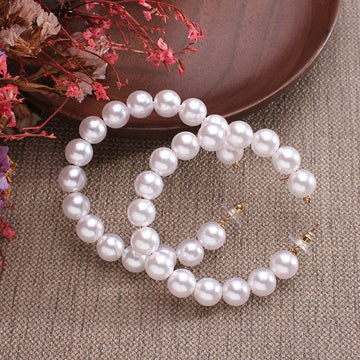 Primi Imitation Pearl Hoop Earrings - SunsetFashionLA
